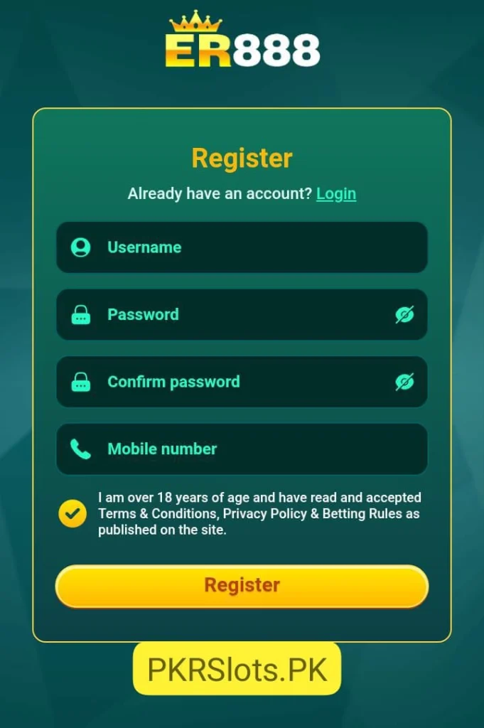 ER888 Game Registration